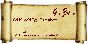 Görög Zsombor névjegykártya